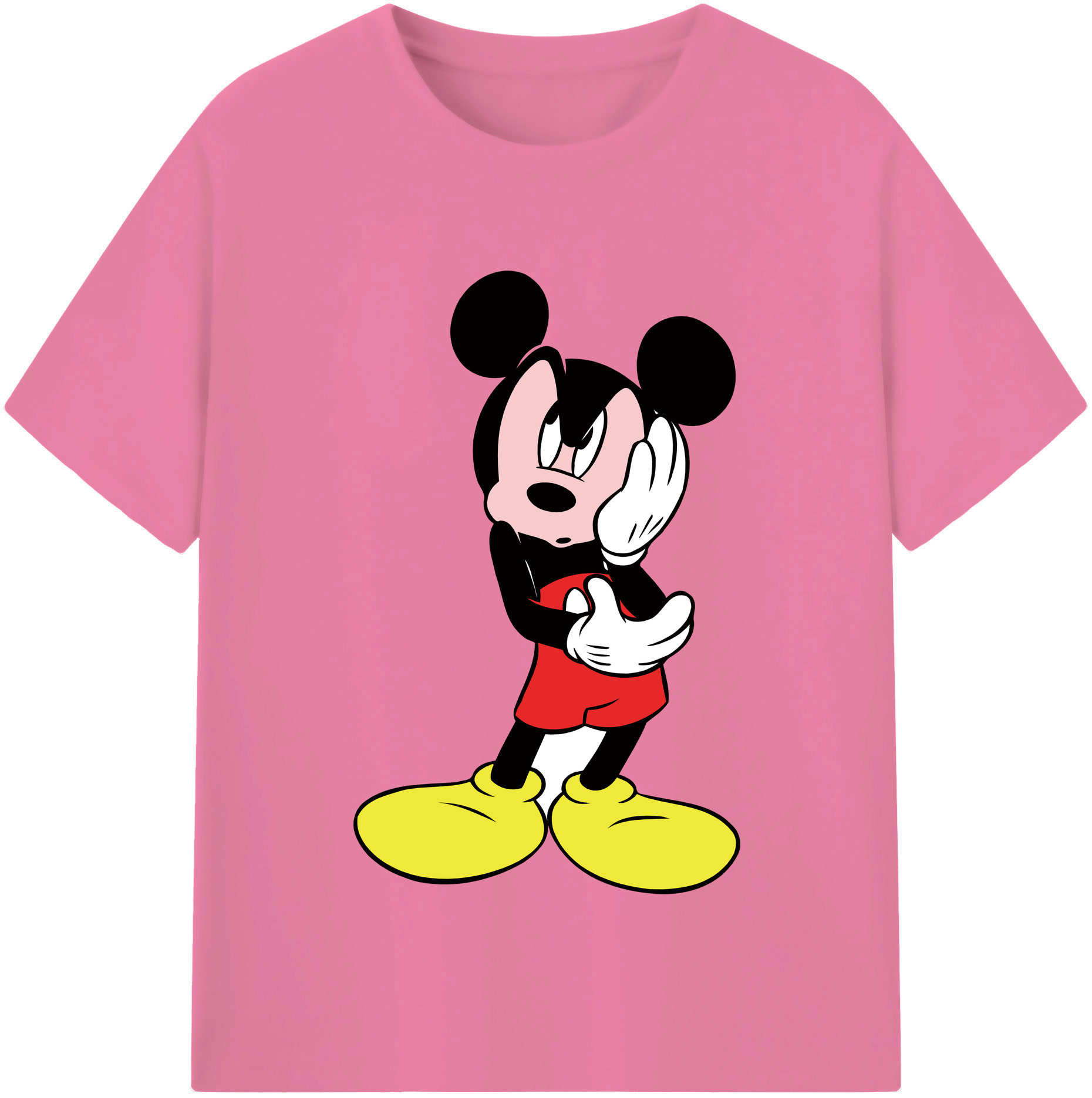 （画像用） ミッキーマウス Mickey Mouse 綿100％半袖Tシャツ（フロントプリント）
